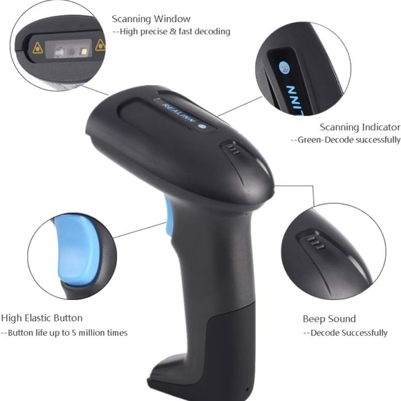 Wireless Barcode Scanner 1D 2D QR Code Scanner USB Rechargeable - Picture 7 of 8